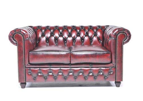 The Chesterfield Brand - Sofá Chester Brighton Rojo Gastado - 2 plazas -Hecho artesanal en cuero natural