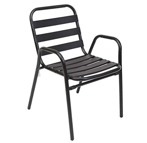 thesecrethome.es Silla Aluminio Negra. Ideal para TU JARDÍN O TERRAZA. (60 x 54 x 78 cm) thesecrethome.es Silla Aluminio Negra. Ideal para TU JARDÍN O TERRAZA. (60 x 54 x 78 cm)