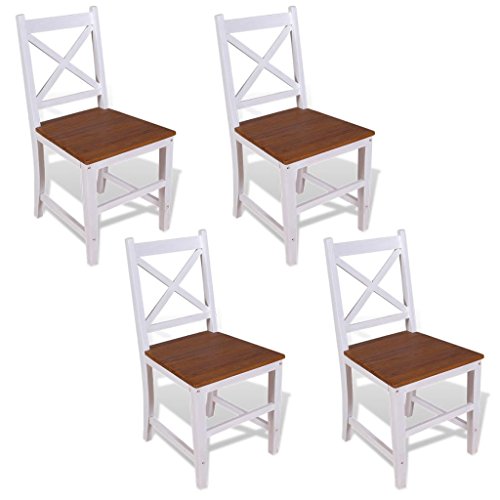 Tidyard 4 Unidades Sillas de Comedor Madera Maciza de Teca y Caoba Tidyard 4 Unidades Sillas de Comedor Madera Maciza de Teca y Caoba