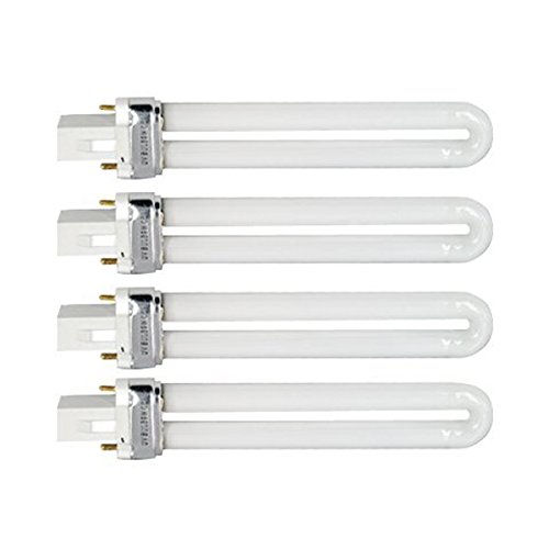 Tinksky - Bombillas de luz UV para lámpara de secado de uñas, 9 W, 365 nm, en forma de U, set de 4 unidades