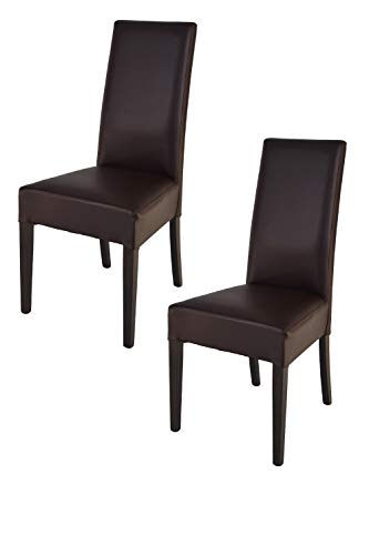 Tommychairs - Set 2 sillas Luisa para Cocina, Comedor, Bar y Restaurante, solida Estructura en Madera de Haya Color wengè y Asiento tapizado en Polipiel Color Moka Tommychairs - Set 2 sillas Luisa para Cocina, Comedor, Bar y Restaurante, solida Estructura en Madera de Haya Color wengè y Asiento tapizado en Polipiel Color Moka