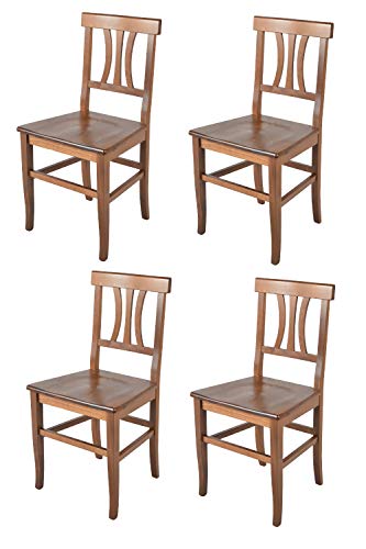Tommychairs - Set 4 sillas Artemisia para Cocina y Comedor, Estructura en Madera de Haya Color Nogal Claro y Asiento en Madera