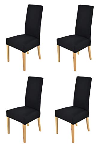Tommychairs - Set 4 sillas Chiara para Cocina, Comedor, Bar y Restaurante, solida Estructura en Madera de Haya Color Natural y Asiento tapizado en Tejido Color Negro Tommychairs - Set 4 sillas Chiara para Cocina, Comedor, Bar y Restaurante, solida Estructura en Madera de Haya Color Natural y Asiento tapizado en Tejido Color Negro