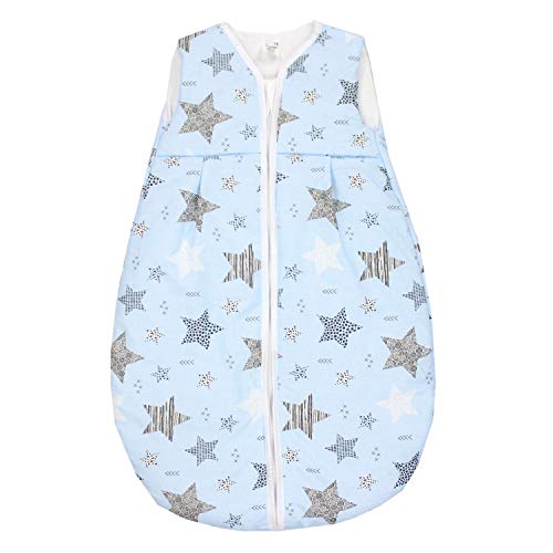 TupTam Saco de Dormir sin Mangas Calentado para Bebé, Estrellas Negro/Azul, 1-2 Años (80-86cm)