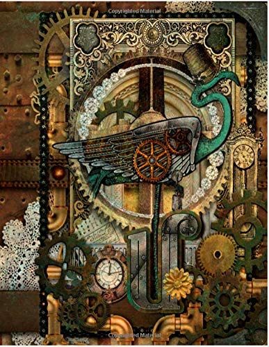 U: Monogrammed Initial “U” 2020 Beautiful Flamingo Steampunk Weekly Planner | Jan 1, 2020 to Dec 31, 2020 | Vintage Industrial Era Look For Flamingo ... Copper Pipes Clock Faces | A Real Beauty!
