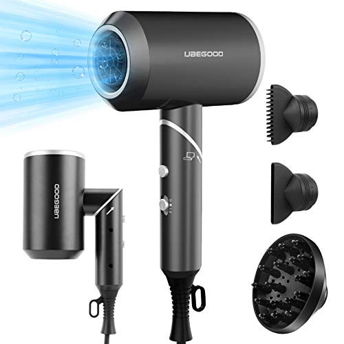 UBEGOOD Secador de Pelo 2000W, Profesional Secador Plegable con Difusor Secador de Pelo Iónico Viajes Hair Dryer Equipado con 2 Velocidades 3 Temperaturas para el Hogar, Peluqueria y Hotel UBEGOOD Secador de Pelo 2000W, Profesional Secador Plegable con Difusor Secador de Pelo Iónico Viajes Hair Dryer Equipado con 2 Velocidades 3 Temperaturas para el Hogar, Peluqueria y Hotel