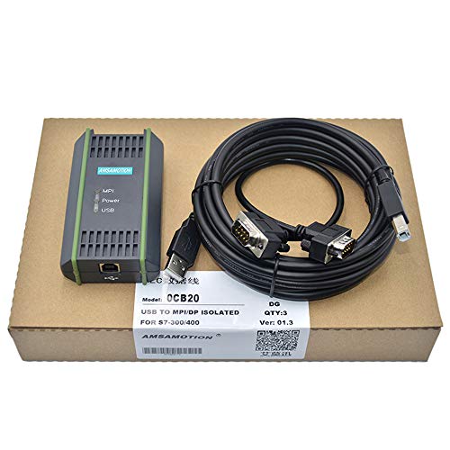 USB-MPI para Siemens S7-200/300/400 USB MPI/PPI/DP/PROFIBUS PLC RS485 Profibus Adaptador para PC Cable de comunicación de 9 pines Reemplazar Siemens 6ES7972-0CB20-0XA0 (10thgeneration)