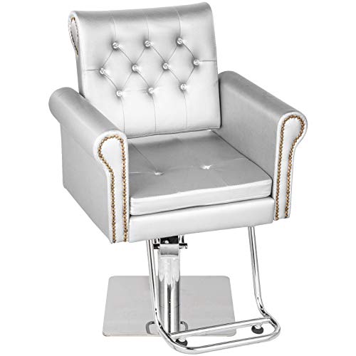 VEVOR Sillas de Peluquería 65 x 50 x 91-105 cm, Sillón Barbero, Silla de Peluquería Hidráulica con Carga 180 kg, Sillones de Peluquería Sillas de Barbero Barber Chair, para SPA Belleza (Plata) VEVOR Sillas de Peluquería 65 x 50 x 91-105 cm, Sillón Barbero, Silla de Peluquería Hidráulica con Carga 180 kg, Sillones de Peluquería Sillas de Barbero Barber Chair, para SPA Belleza (Plata)