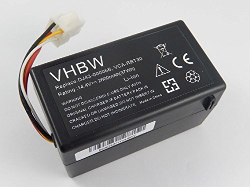 vhbw Batería Li-Ion 2600mAh (14.4V) para robot aspidador doméstico Samsung Navibot SR8940, SR8950, SR8980, SR8981, VCR8940 como DJ43-00006B, VCA-RBT30