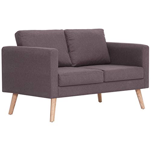 vidaXL Sofá de Tela 2 Plazas Gris Topo Asiento Taburete Sillón Silla Taburete Banco Banquillo Mueble Mobiliario Salón Comedor Cocina Hogar vidaXL Sofá de Tela 2 Plazas Gris Topo Asiento Taburete Sillón Silla Taburete Banco Banquillo Mueble Mobiliario Salón Comedor Cocina Hogar