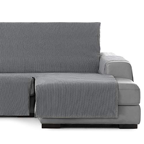 Vipalia Cubre Sofa chaiselongue Ajustable. Funda de Sofa Chaise Longue Brazo Derecho Corto. Protector Antimanchas. Color Gris. Chaise Corto Derecha