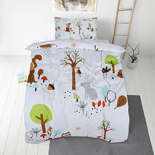VITAPUR Juego de sábanas niños - 100% algodón orgánico - Ambiente seco y Fresco para Dormir Piel Sensible (50x70, 140x200)