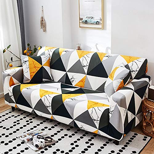 WXQY Fundas de sofá elásticas geométricas Fundas de sofá elásticas para Sala de Estar Protector de Muebles sofá Toalla Funda de sofá A21 3 plazas