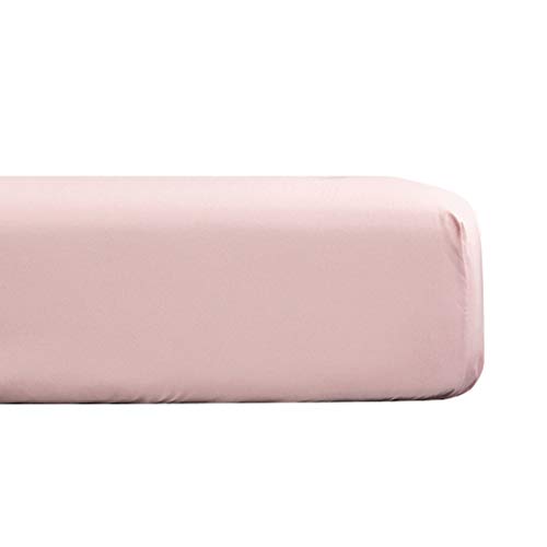 XIAKE Sábana bajera ajustable de microfibra suave, color rosa, 150 x 200 x 25 cm