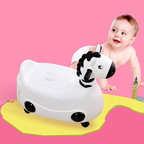 YSJSPKK Orinal Infantil para Nueva Orinal bebé WC Infantil for IR al baño WC WC niños IR al baño Silla de formación Muchacho de Las Muchachas del niño con Las Ruedas (Color : White)