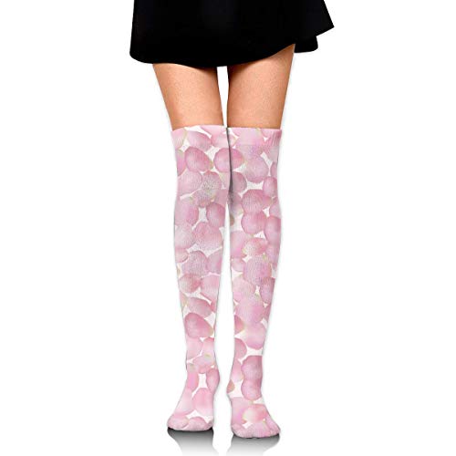 Yuanmeiju Rose Petal Pattern Athletic Tube Stockings Knee High Sport Long Sock