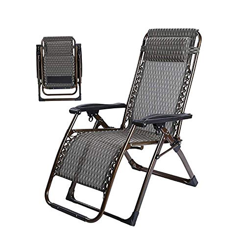 YXB Los sillones reclinables Zero Gravity, Las sillas de jardín con tumbonas Pueden soportar 200 kg Sillón reclinable Plegable de Teca Zero Gravity para Exteriores (Tamaño: 180 * 78 * 40 CM)