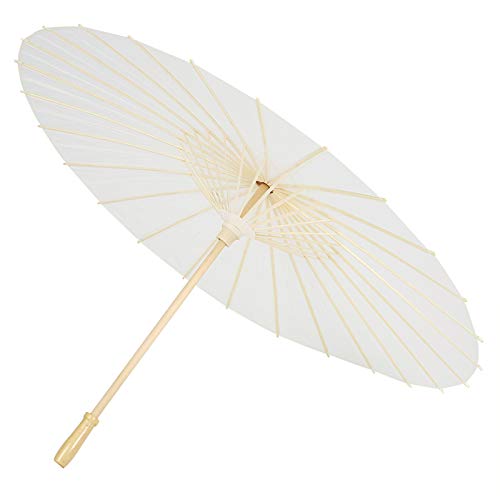 Zerodis Papel Parasol Chino/Japonés Paraguas de Papel Blanco DIY Pintura Decorativa Paraguas de Boda Novia Partido Decoración Photo Prop
