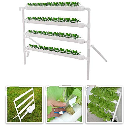 ZHENN Blanco Kit de Cultivo hidropónico Sembradoras hidropónicas Cultivo sin Suelo Marea Baja y Alta Sistema de Cultivo para el Kit de Cultivo jardín,98x52x108cm