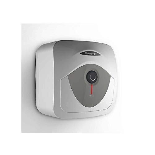 - Ariston - Thermo 3100334. Calentador eléctrico para baños, Andris RS 15/3 ERP, de color blanco, perfecto para instalar sobre lavabos