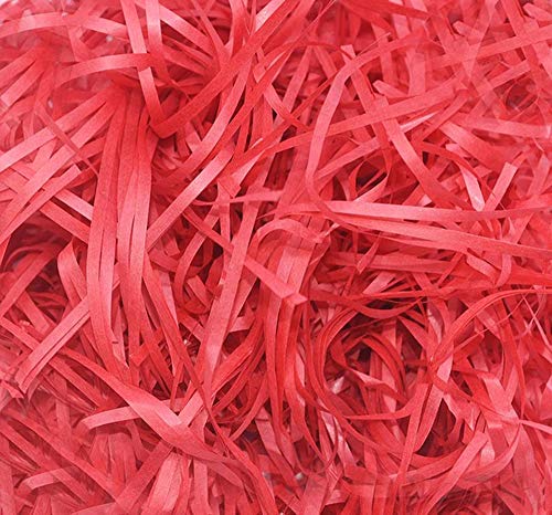 120 Gramos Papel de Seda Triturado para Relleno de Caja de Regalo Papel de Rafia Triturado para Relleno de Embalaje de Regalo (Rojo)