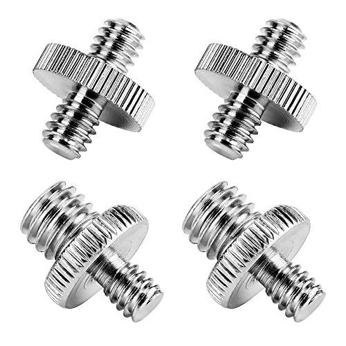 1/4 a 1/4 Tornillo Masculino 1/4 a 3/8 Tornillo Masculino Adaptador de Tornillo Roscado para La Cámara/Trípode/Monopod/Cabeza de La Bola/Soporte de La Luz (4 Piezas)