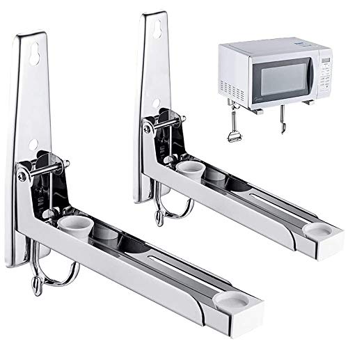 2 Piezas Soporte de Microondas de Acero Inoxidable, Universal Soportes de Microondas, Con 2 Ganchos,Soporte de Pared para Horno de Microondas, Apto para Microondas y Horno 2 Piezas Soporte de Microondas de Acero Inoxidable, Universal Soportes de Microondas, Con 2 Ganchos,Soporte de Pared para Horno de Microondas, Apto para Microondas y Horno
