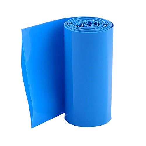 2Meters 70mm Ancho PVC Termoretractil Cobertura Azul para 4x18650 Paquete De La Batería
