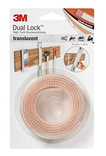 3M Dual Lock 7100017793 Cinta, 25 mm, 1,25 m, 1 unidad, Traslúcida