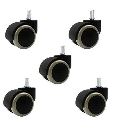 5 Ruedas para Silla de Oficina, Ruedas para Sillas de Oficina,11x24mm Ruedas de Repuesto Caster Silencioso Rolling y Seguro para Cualquier Piso,2.0 inch 5 Ruedas para Silla de Oficina, Ruedas para Sillas de Oficina,11x24mm Ruedas de Repuesto Caster Silencioso Rolling y Seguro para Cualquier Piso,2.0 inch