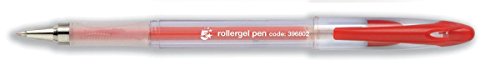 5 Star 396802 - Pack de 12 bolígrafos de tinta de gel, 0.5 mm, color rojo