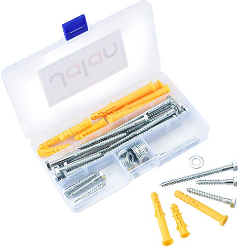60 piezas M6 Perno tirafondos de cabeza hexagonal de acero inoxidable, tornillos de entrenador con arandela plana - 6 mm x (40/50/60/70/80/90 mm) 60 piezas M6 Perno tirafondos de cabeza hexagonal de acero inoxidable, tornillos de entrenador con arandela plana - 6 mm x (40/50/60/70/80/90 mm)