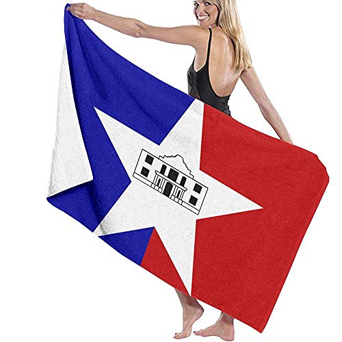 Abel Berth Toalla de baño Unisex San Antonio City FlagTexas Toalla de Playa de Microfibra Suave para Adultos Toalla de Viaje