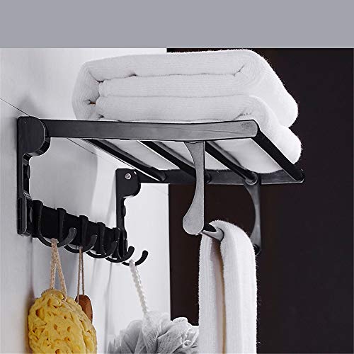 Accesorios de baño Toallero negro sin perforaciones espacio aluminio toallero inodoro de baño conjunto de colgante de baño A1