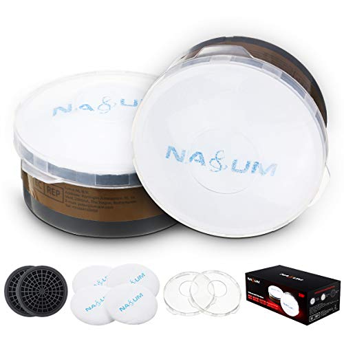 Accesorios para Facial Cubierta NASUM, 2 Filtros, 2 Cubiertas de Plástico, 4 Filtros de Algodón, Utilizado para a Prueba de Polvo y Pintar