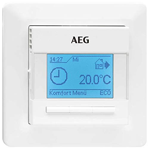 AEG RTD 903 TC 236721 - Termostato electrónico (Programa semanal, navegación Sencilla por menú, Pantalla táctil a Color, Sensor de Temperatura Ambiente Integrado, Empotrado)