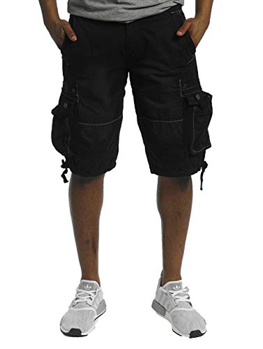 Alpha Terminal - Pantalones cortos Hombre, Negro, W30