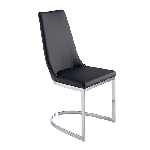 Angel Cerdá | Silla de Comedor tapizada en Polipiel, Patas Acero Cromado, Estilo Moderno Angel Cerdá | Silla de Comedor tapizada en Polipiel, Patas Acero Cromado, Estilo Moderno