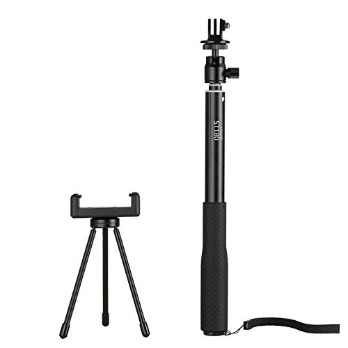 APEMAN Palo Selfie, Palo para Autofoto con Trípode Plegable para Apeman Cámara Deportiva, Mini-Proyector y Gopro hero 1 2 3 3+ 4, para Teléfono Inteligente, Negro APEMAN Palo Selfie, Palo para Autofoto con Trípode Plegable para Apeman Cámara Deportiva, Mini-Proyector y Gopro hero 1 2 3 3+ 4, para Teléfono Inteligente, Negro