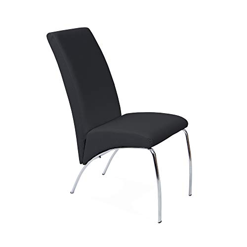 Arco, Silla de Comedor, Silla de Salon, Silla Tapizada, Acabado en Simil Piel Color Negro, Medidas: 43 cm (Ancho) x 70 cm (Fondo) x 96 cm (Alto) Arco, Silla de Comedor, Silla de Salon, Silla Tapizada, Acabado en Simil Piel Color Negro, Medidas: 43 cm (Ancho) x 70 cm (Fondo) x 96 cm (Alto)