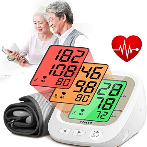 ASDF Monitor Presión Arterial, Uso Doméstico Medición Automática Brazo Superior Digital Presión Arterial Pulso Cardíaco con Brazalete, Dos Modos Usuario con Capacidad Memoria 192