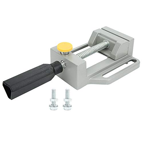 Atyhao Tornillo de banco para taladro de columna de aluminio, herramienta de banco para grabado con abrazadera de mesa de liberación rápida para un fácil taladrado
