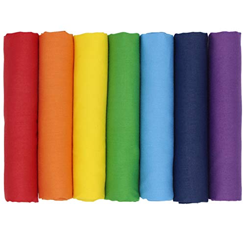 aufodara 7 Piezas Telas Patchwork Monocroma Arcoiris Tela Algodon 45 x 50 cm DIY Telas Decorativas Costura Retales Tela Coser Hecho a mano Costura Quilting Scrapbooking (Arcoiris)