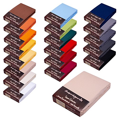 Avantgarde Sábana bajera ajustable para cama con somier, 100% algodón Mako fino, 165 g/m² (140 x 200-160 x 220, 07 - arena) Avantgarde Sábana bajera ajustable para cama con somier, 100% algodón Mako fino, 165 g/m² (140 x 200-160 x 220, 07 - arena)