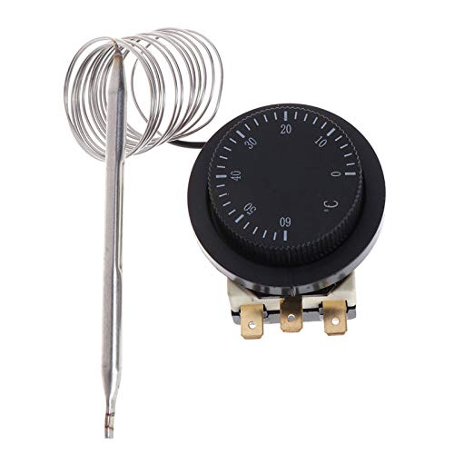AXSWER Interruptor de Control de Temperatura Termostato capilar Accesorios Kit de reparación con sonda de Sensor 250V / 380V 16A 0-60 ℃