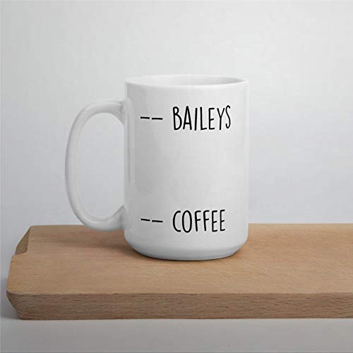 Baileys and Coffee Mug - Taza de té de cerámica de 445 ml para hombres y mujeres
