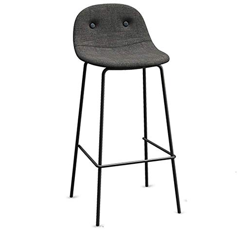 Bar Taburetes con Respaldos Altos Metal Pierna Taburete Alto Taburete De Algodón del Amortiguador De Asiento For La Cocina Comedor (Color : Gray, Size : M) Bar Taburetes con Respaldos Altos Metal Pierna Taburete Alto Taburete De Algodón del Amortiguador De Asiento For La Cocina Comedor (Color : Gray, Size : M)