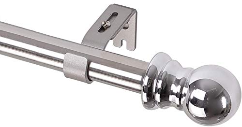 Barra de Cortina, 76-122CM Barra para Cortinas Extensible con Terminales en Forma de Redondo en Acero Inoxidable, Barra de Cortina Decorativo para Ventana de Cocina/Plata Barra de Cortina, 76-122CM Barra para Cortinas Extensible con Terminales en Forma de Redondo en Acero Inoxidable, Barra de Cortina Decorativo para Ventana de Cocina/Plata