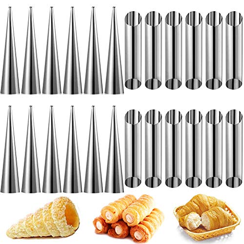 BETOY moldes para repostería 20PCS Moldes De Cuerno Crema Tubos de Acero Inoxidable de Cannoli Molde para Hornear Pan Molde del Cuerno para panqueques, Crema, Molde de Croissant DIY BETOY moldes para repostería 20PCS Moldes De Cuerno Crema Tubos de Acero Inoxidable de Cannoli Molde para Hornear Pan Molde del Cuerno para panqueques, Crema, Molde de Croissant DIY