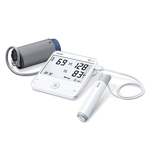 Beurer BM95 Tensiómetro de Brazo con Función ECG Bluetooth, App Cardio Expert, Gran Pantalla LCD XXL, Diseño Ultra Plano Color Blanco Beurer BM95 Tensiómetro de Brazo con Función ECG Bluetooth, App Cardio Expert, Gran Pantalla LCD XXL, Diseño Ultra Plano Color Blanco